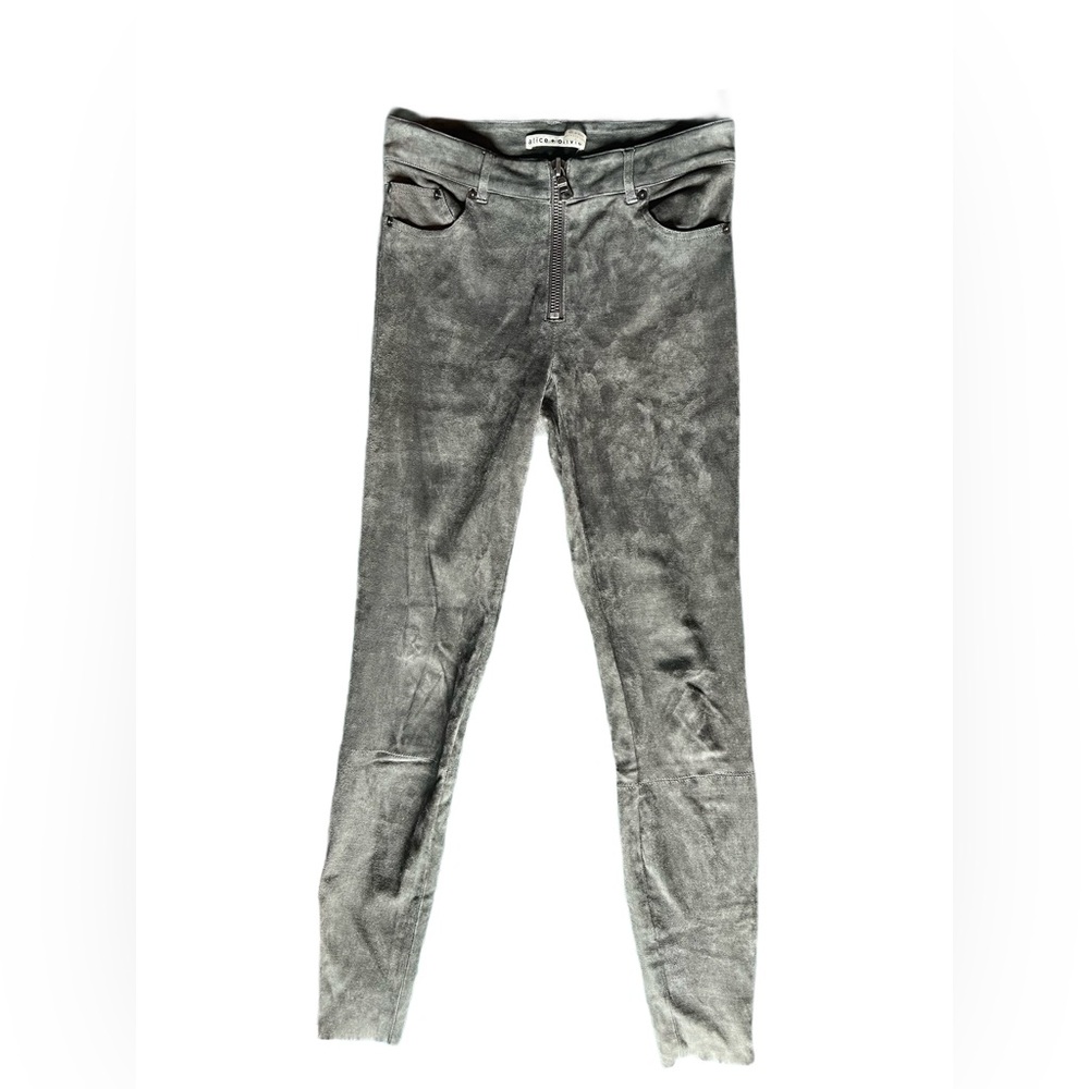 Alice + Olivia Lambskin Suede Pants